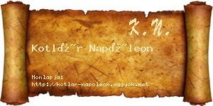 Kotlár Napóleon névjegykártya